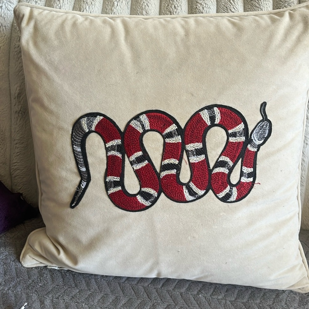Red and Black Snake Decorative Pillow